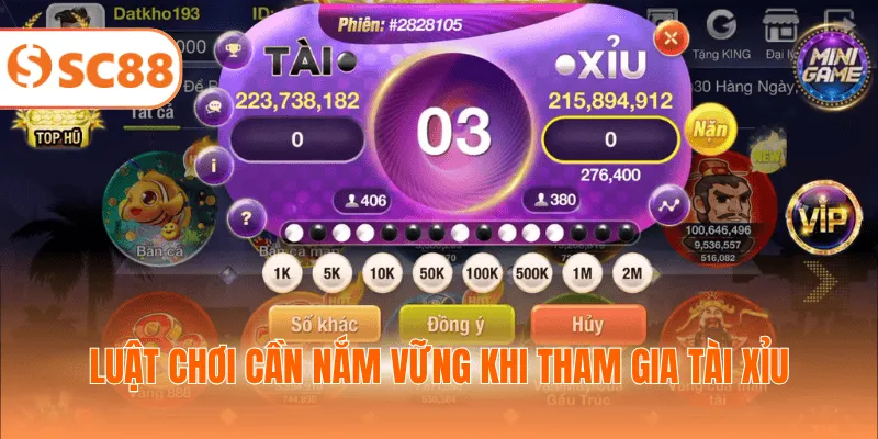 Luật chơi cần nắm vững khi tham gia tài xỉu